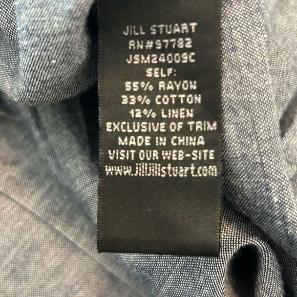 Jill Stuart denim ruffle dress linen blend - Picture 9 of 9